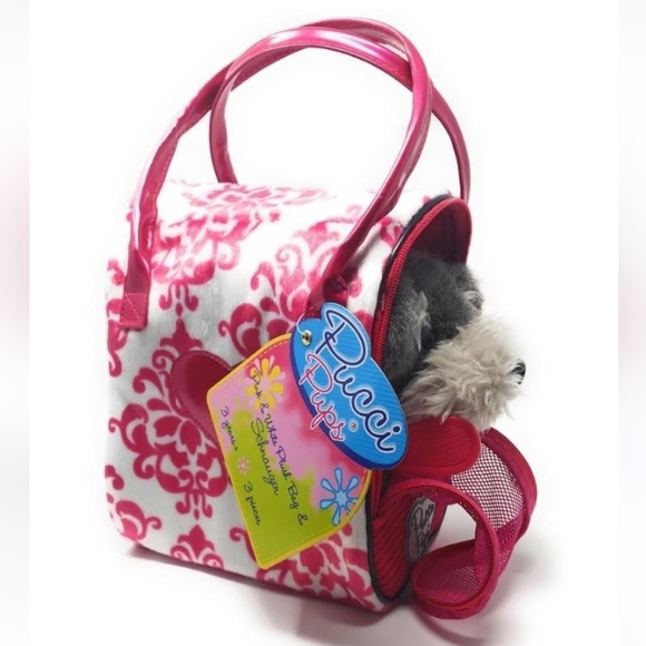 Pucci Pups Pink and White Plush Bag - Picture 6 of 7